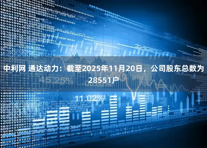 中利网 通达动力：截至2025年11月20日，公司股东总数为28551户